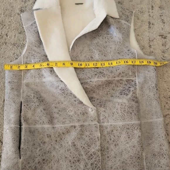 Fabiana Filippi Womens Green Gray Capo Reversible Shearling Designer Vest XXS - Picture 13 of 16